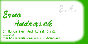 erno andrasek business card